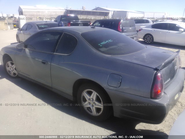 2G1WW12E559368395 - 2005 CHEVROLET MONTE CARLO LS GRAY photo 3