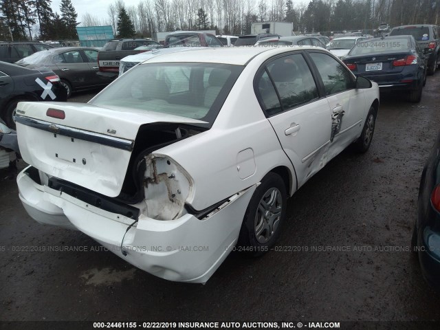 1G1ZS57FX7F265050 - 2007 CHEVROLET MALIBU LS WHITE photo 4