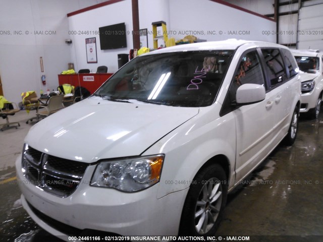 2C4RDGCG2DR687510 - 2013 DODGE GRAND CARAVAN SXT WHITE photo 2