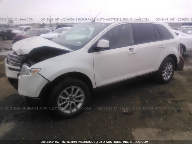 2FMDK3JC7ABB24087 - 2010 FORD EDGE SEL WHITE photo 2