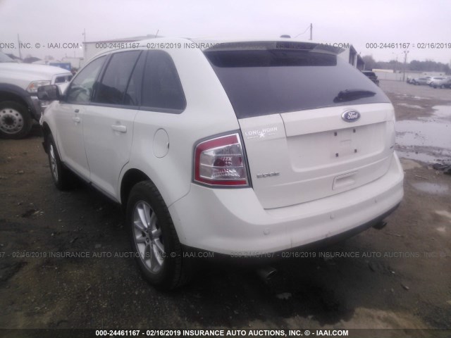 2FMDK3JC7ABB24087 - 2010 FORD EDGE SEL WHITE photo 3