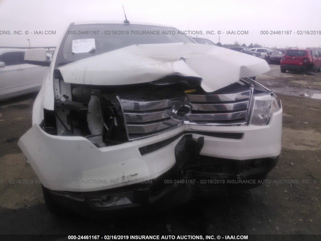 2FMDK3JC7ABB24087 - 2010 FORD EDGE SEL WHITE photo 6