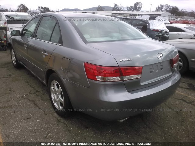 5NPEU46FX6H028834 - 2006 HYUNDAI SONATA GLS/LX GRAY photo 3