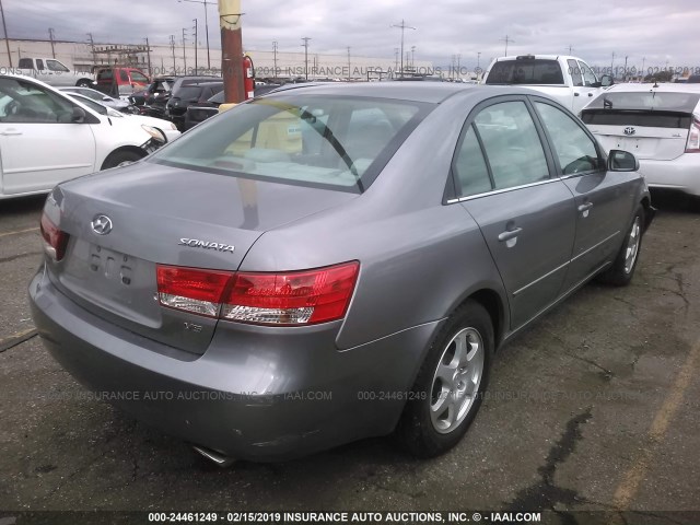 5NPEU46FX6H028834 - 2006 HYUNDAI SONATA GLS/LX GRAY photo 4