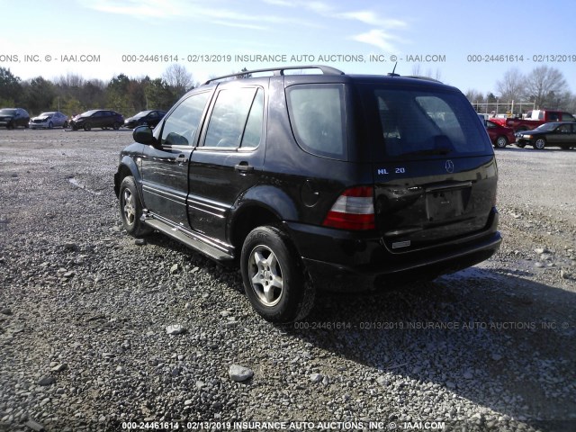 4JGAB54E01A254669 - 2001 MERCEDES-BENZ ML 320 BLACK photo 3