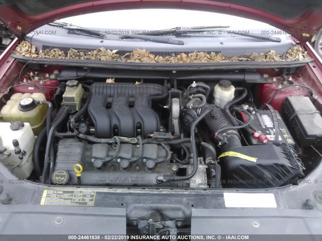 1FMDK02186GA25371 - 2006 FORD FREESTYLE SEL RED photo 10