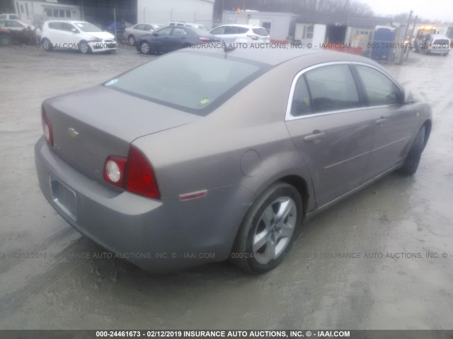 1G1ZH57B48F163708 - 2008 CHEVROLET MALIBU 1LT TAN photo 4