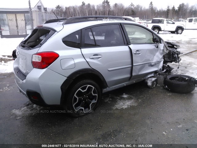 JF2GPAPC0F8292888 - 2015 SUBARU XV CROSSTREK 2.0 LIMITED SILVER photo 4