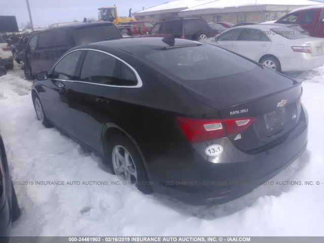 1G1ZB5STXHF123005 - 2017 CHEVROLET MALIBU LS BLACK photo 3