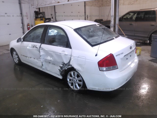 KNAFE221895612750 - 2009 KIA SPECTRA EX/LX/SX WHITE photo 3