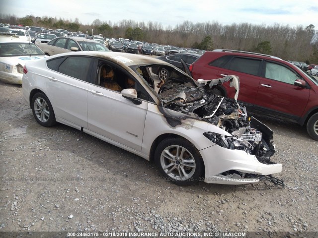 3FA6P0LU6JR251245 - 2018 FORD FUSION SE HYBRID WHITE photo 1