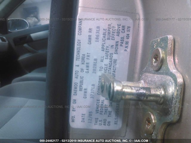 KL5JD56ZX6K343882 - 2006 SUZUKI FORENZA GOLD photo 9