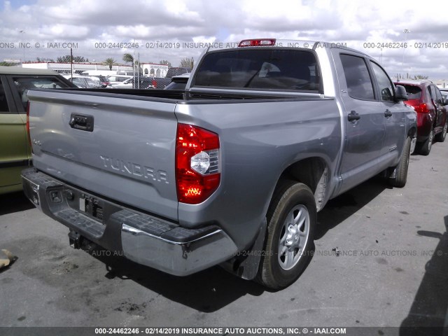 5TFDM5F15JX075854 - 2018 TOYOTA TUNDRA CREWMAX SR5 SILVER photo 4