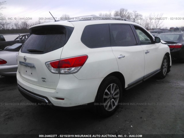 5N1AR2MM9DC622020 - 2013 NISSAN PATHFINDER S/SV/SL/PLATINUM WHITE photo 4