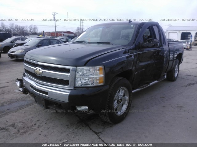 1GCEK29099Z155394 - 2009 CHEVROLET SILVERADO K1500 LT BLACK photo 2