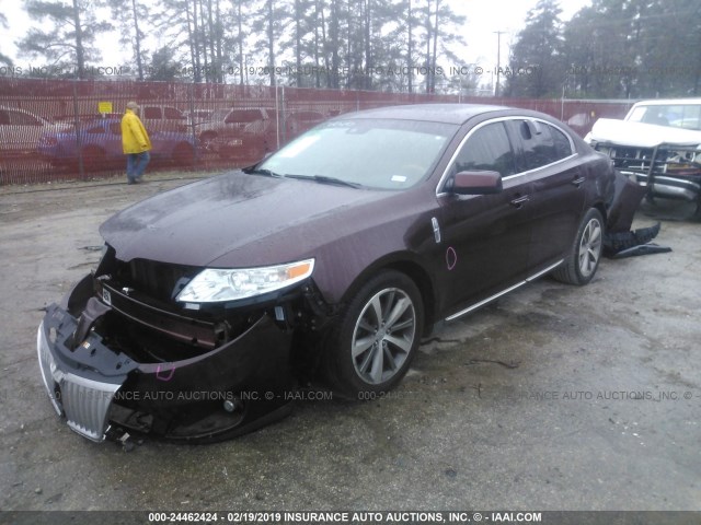 1LNHM93R39G611890 - 2009 LINCOLN MKS MAROON photo 2