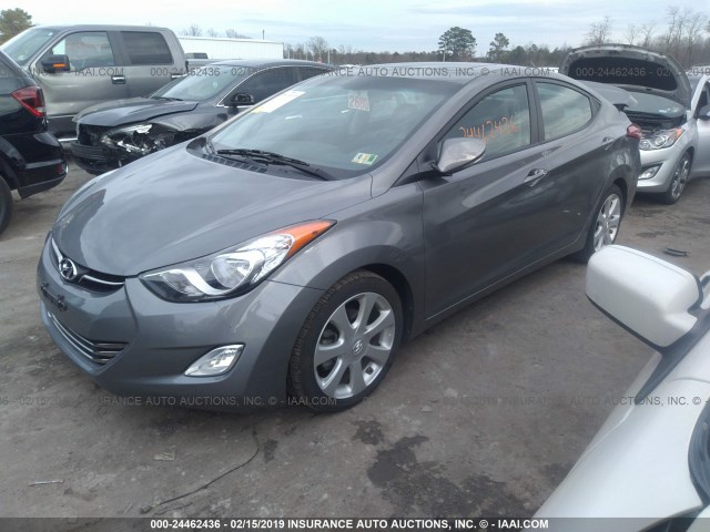 5NPDH4AE7DH436686 - 2013 HYUNDAI ELANTRA GLS/LIMITED GRAY photo 2