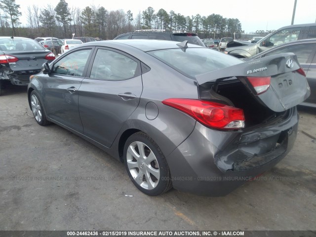 5NPDH4AE7DH436686 - 2013 HYUNDAI ELANTRA GLS/LIMITED GRAY photo 3