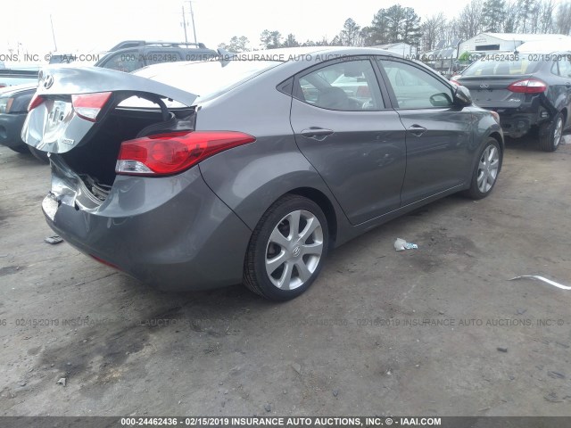 5NPDH4AE7DH436686 - 2013 HYUNDAI ELANTRA GLS/LIMITED GRAY photo 4