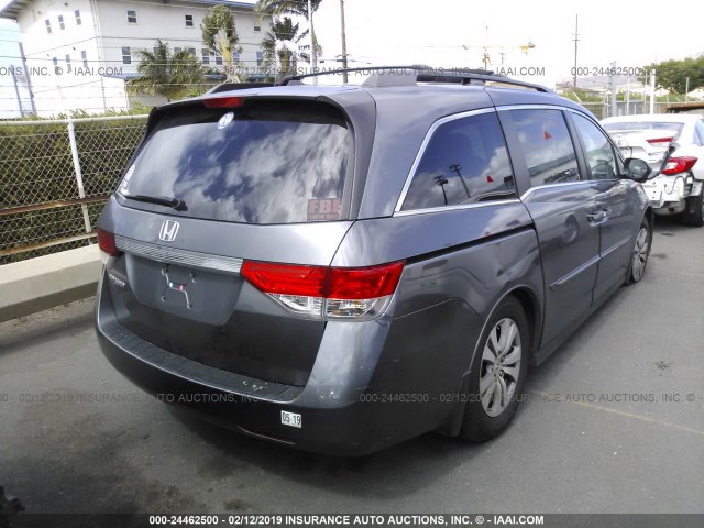 5FNRL5H63EB027898 - 2014 HONDA ODYSSEY EXL GRAY photo 4