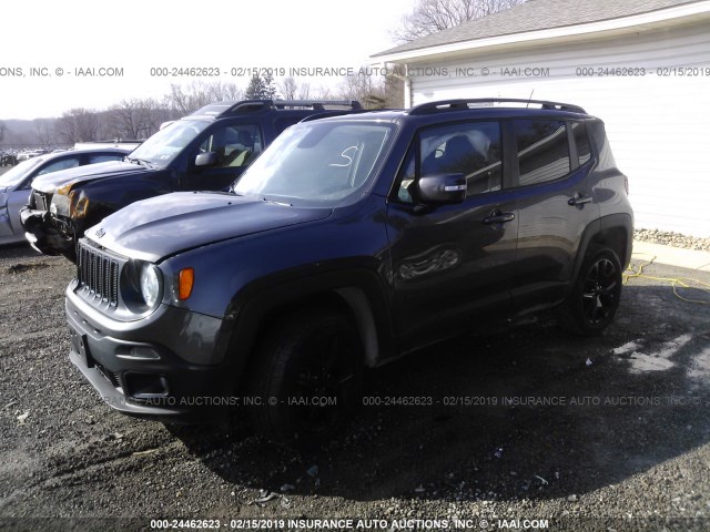 ZACCJBBB8HPG62239 - 2017 JEEP RENEGADE LATITUDE GRAY photo 2