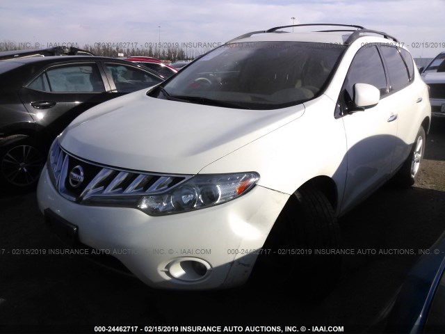 JN8AZ1MU9AW009988 - 2010 NISSAN MURANO S/SL/LE WHITE photo 2