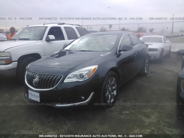 2G4GL5EX4G9180636 - 2016 BUICK REGAL BLACK photo 2