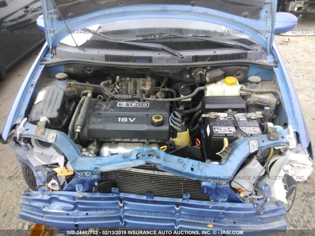 KL1TD66687B733841 - 2007 CHEVROLET AVEO LS BLUE photo 10