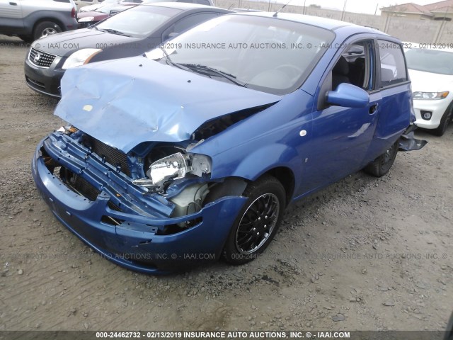 KL1TD66687B733841 - 2007 CHEVROLET AVEO LS BLUE photo 2