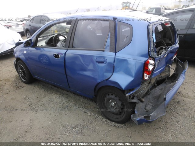 KL1TD66687B733841 - 2007 CHEVROLET AVEO LS BLUE photo 3