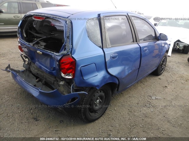 KL1TD66687B733841 - 2007 CHEVROLET AVEO LS BLUE photo 4