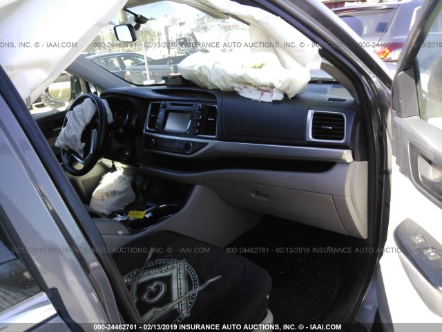 5TDZARFH9FS016225 - 2015 TOYOTA HIGHLANDER LE GRAY photo 5