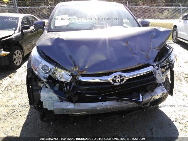 5TDZARFH9FS016225 - 2015 TOYOTA HIGHLANDER LE GRAY photo 6