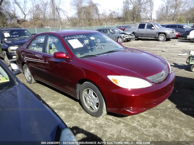 4T1BF30KX2U528694 - 2002 TOYOTA CAMRY LE/XLE/SE BURGUNDY photo 1