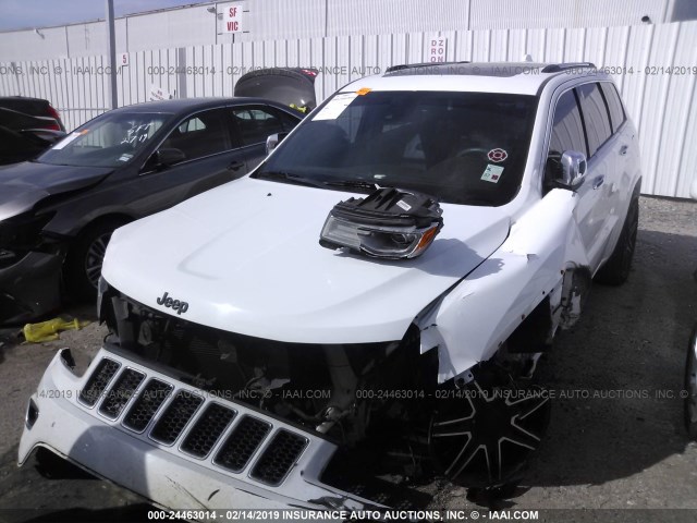 1C4RJECGXEC351322 - 2014 JEEP GRAND CHEROKEE OVERLAND WHITE photo 2