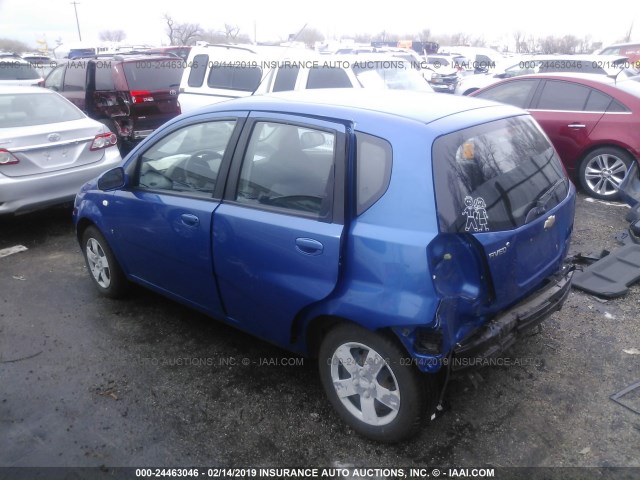 KL1TD66697B793630 - 2007 CHEVROLET AVEO LS BLUE photo 3