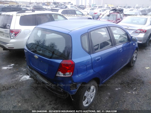 KL1TD66697B793630 - 2007 CHEVROLET AVEO LS BLUE photo 4
