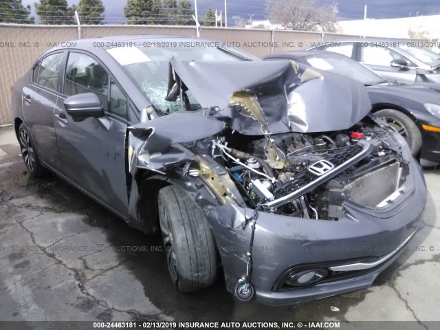 2HGFB2F99FH526252 - 2015 HONDA CIVIC EXL GRAY photo 1