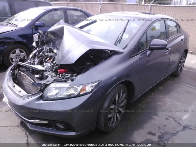 2HGFB2F99FH526252 - 2015 HONDA CIVIC EXL GRAY photo 2