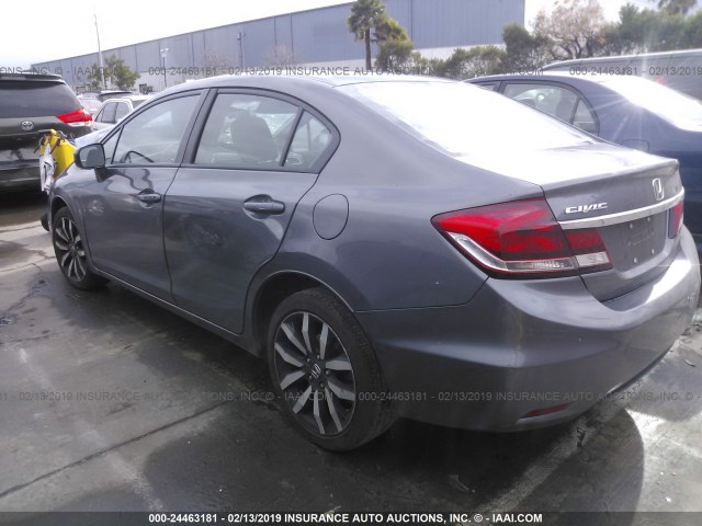 2HGFB2F99FH526252 - 2015 HONDA CIVIC EXL GRAY photo 3