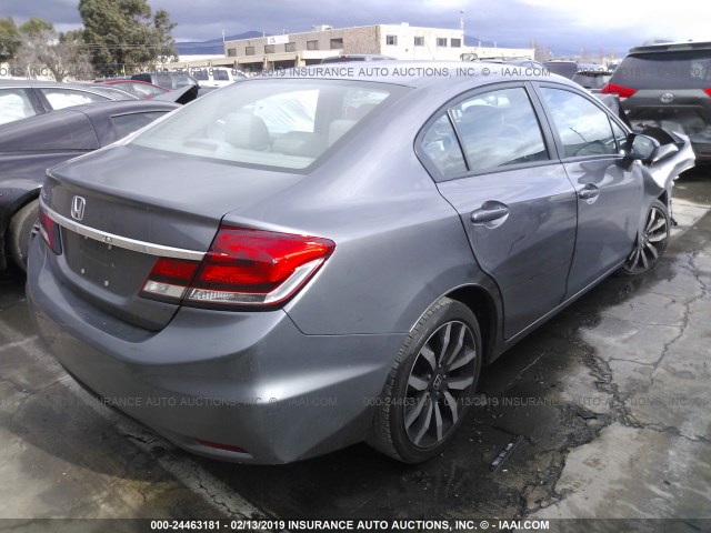 2HGFB2F99FH526252 - 2015 HONDA CIVIC EXL GRAY photo 4