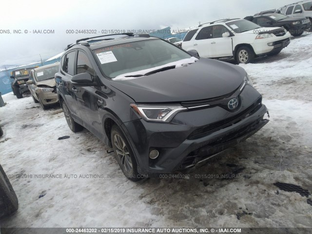 JTMRJREV6JD188577 - 2018 TOYOTA RAV4 HV LE PLUS/XLE GRAY photo 1