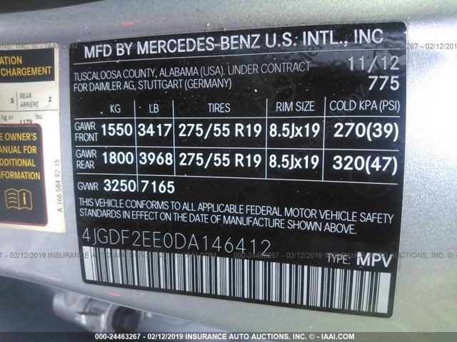 4JGDF2EE0DA146412 - 2013 MERCEDES-BENZ GL 350 BLUETEC SILVER photo 9