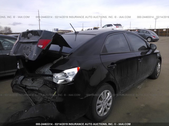 KNAFU4A27C5641236 - 2012 KIA FORTE EX BLACK photo 4