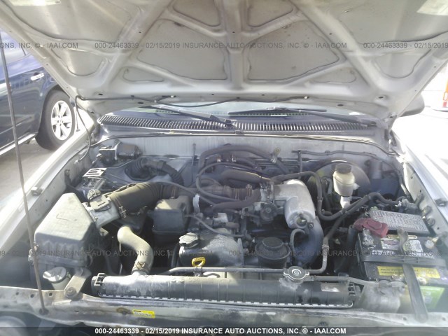 5TEVL52N04Z436209 - 2004 TOYOTA TACOMA XTRACAB SILVER photo 10