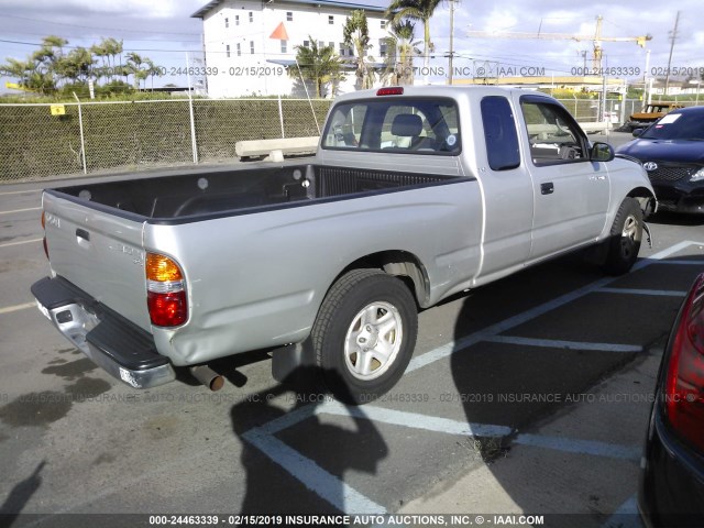 5TEVL52N04Z436209 - 2004 TOYOTA TACOMA XTRACAB SILVER photo 4
