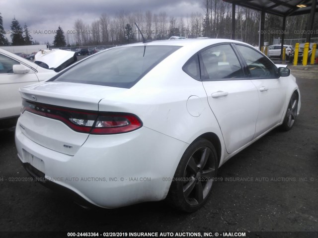 1C3CDFEB4ED677023 - 2014 DODGE DART GT WHITE photo 4