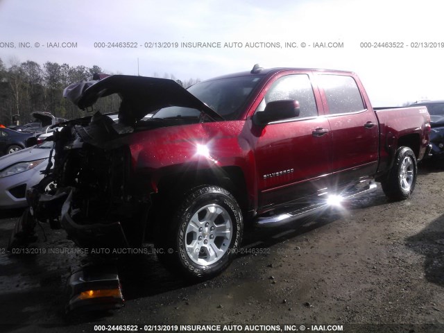 3GCUKRECXHG355221 - 2017 CHEVROLET SILVERADO K1500 LT BURGUNDY photo 2