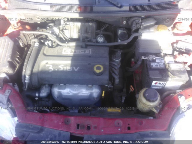 KL1TD66608B047214 - 2008 CHEVROLET AVEO LS RED photo 10