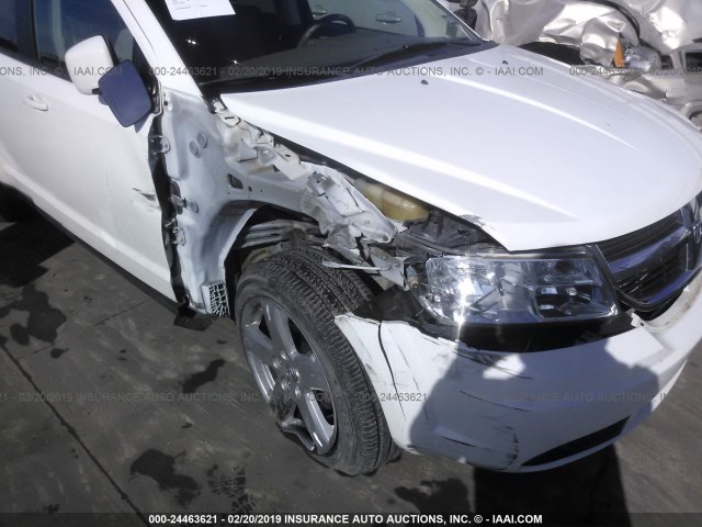 3D4PH5FV4AT125629 - 2010 DODGE JOURNEY SXT WHITE photo 6